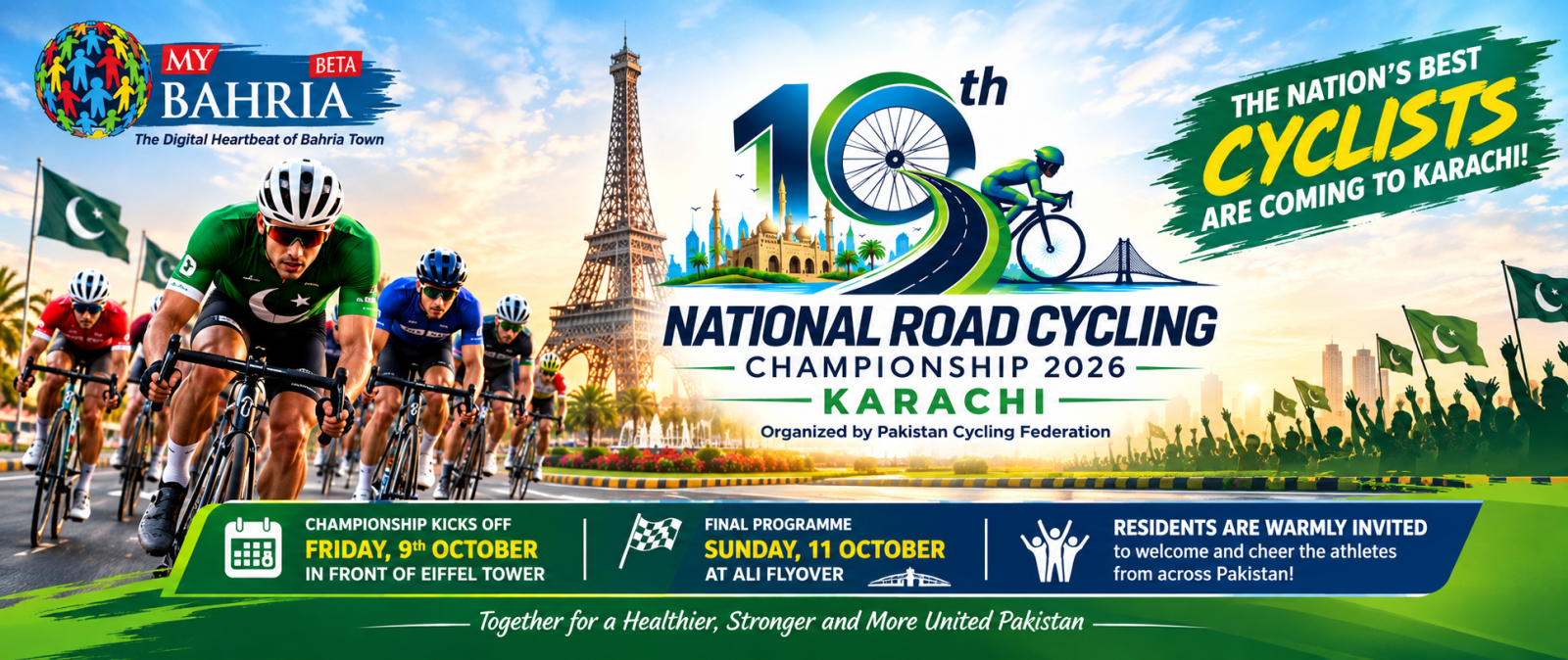 10th National Road Cycling Championship 2026 in Bahria Town Karachi - Bahria Town News